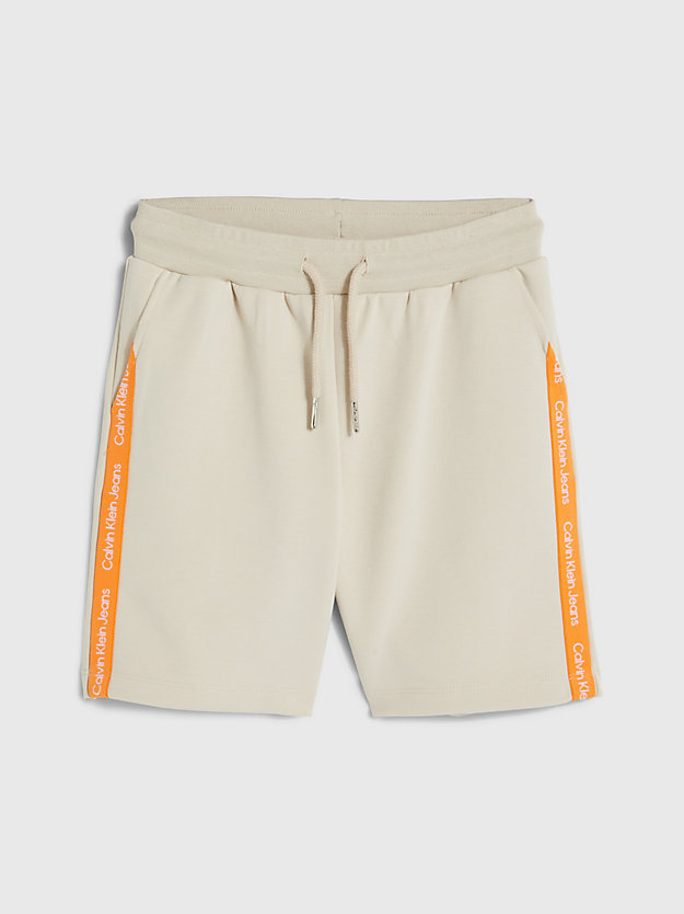 classic beige organic cotton jogger shorts for boys calvin klein jeans