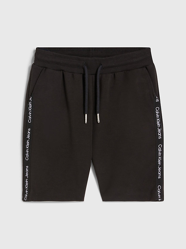 shorts de chándal de algodón orgánico black de nino calvin klein jeans
