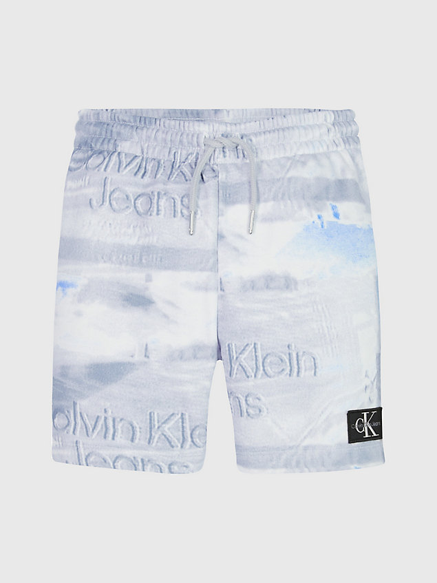 blue printed logo shorts for boys calvin klein jeans
