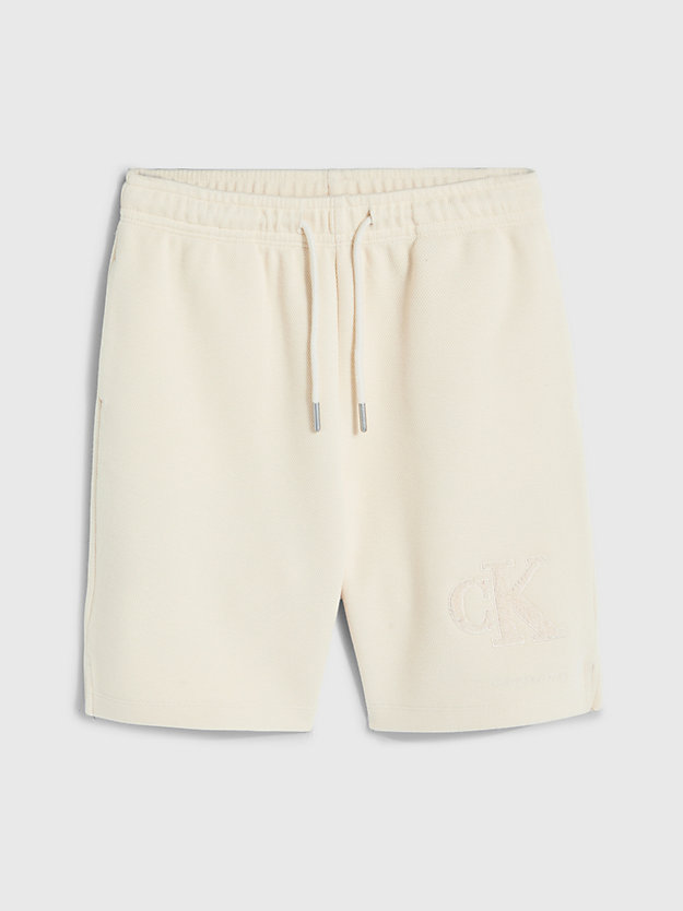 WHITECAP GRAY Interlock Pique Shorts for boys CALVIN KLEIN JEANS