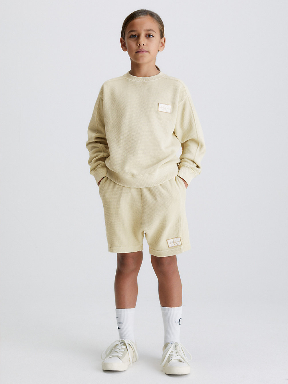 CLASSIC BEIGE Set Aus Sweatshirt Und Shorts undefined boys Calvin Klein