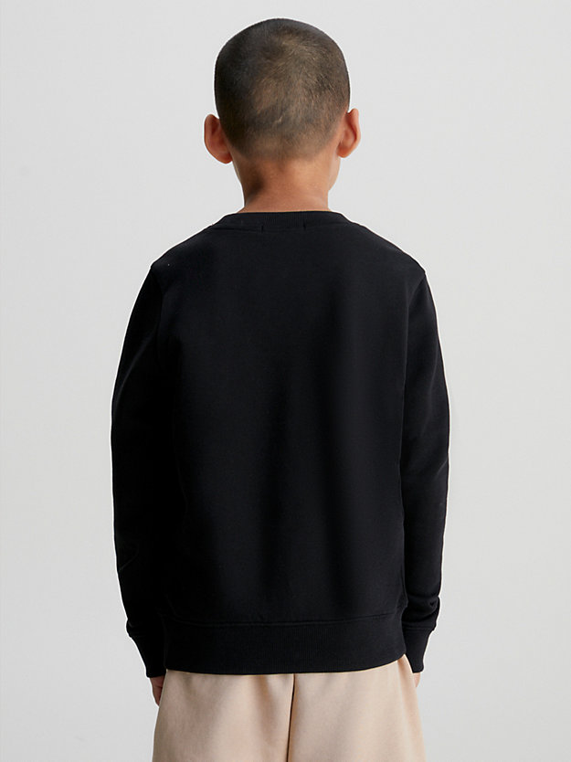 ck black organic cotton logo sweatshirt for boys calvin klein jeans