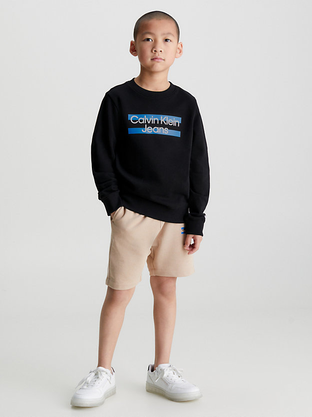ck black organic cotton logo sweatshirt for boys calvin klein jeans