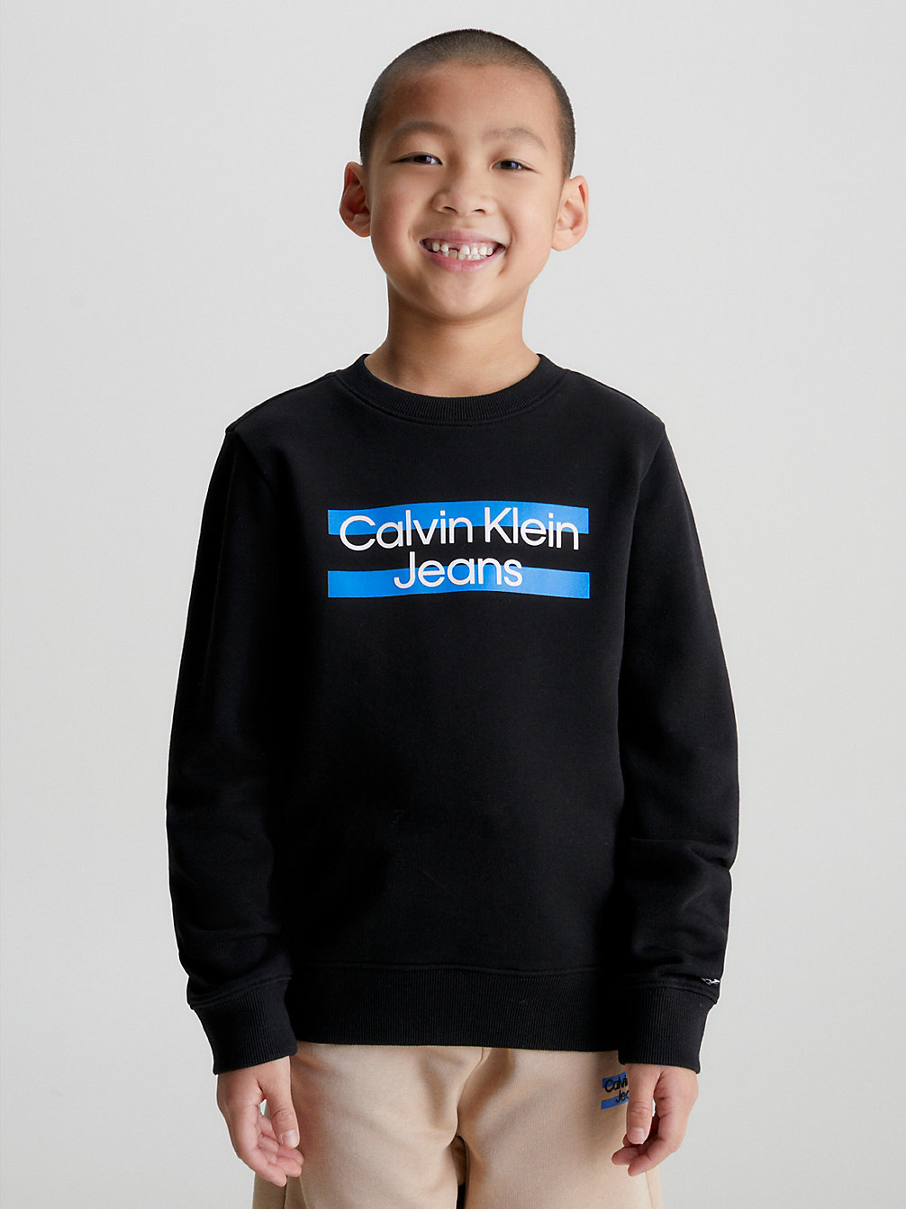 CK BLACK Sweat-Shirt En Coton Bio Avec Logo undefined boys Calvin Klein