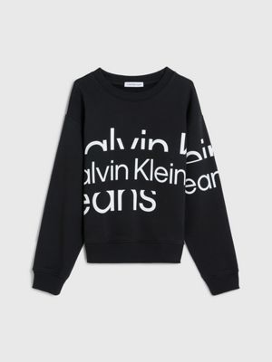 ck black logo sweatshirt for boys calvin klein jeans