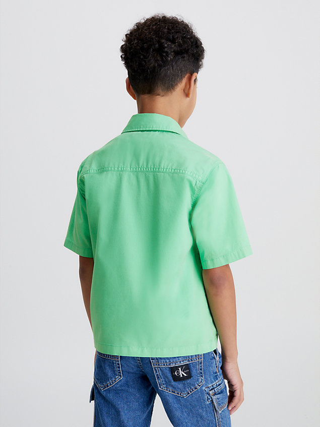 green lässiges hemd aus popeline für jungen - calvin klein jeans