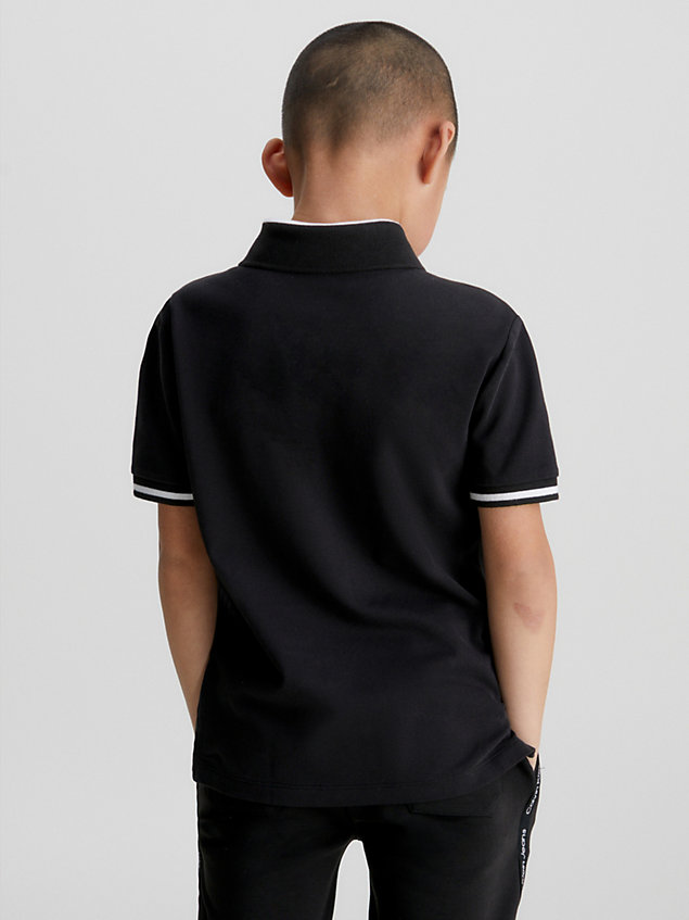 black logo polo shirt for boys calvin klein jeans