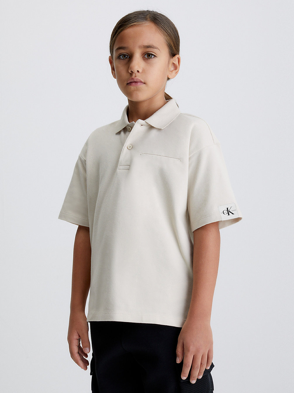 CLASSIC BEIGE Pique Polo Shirt undefined boys Calvin Klein