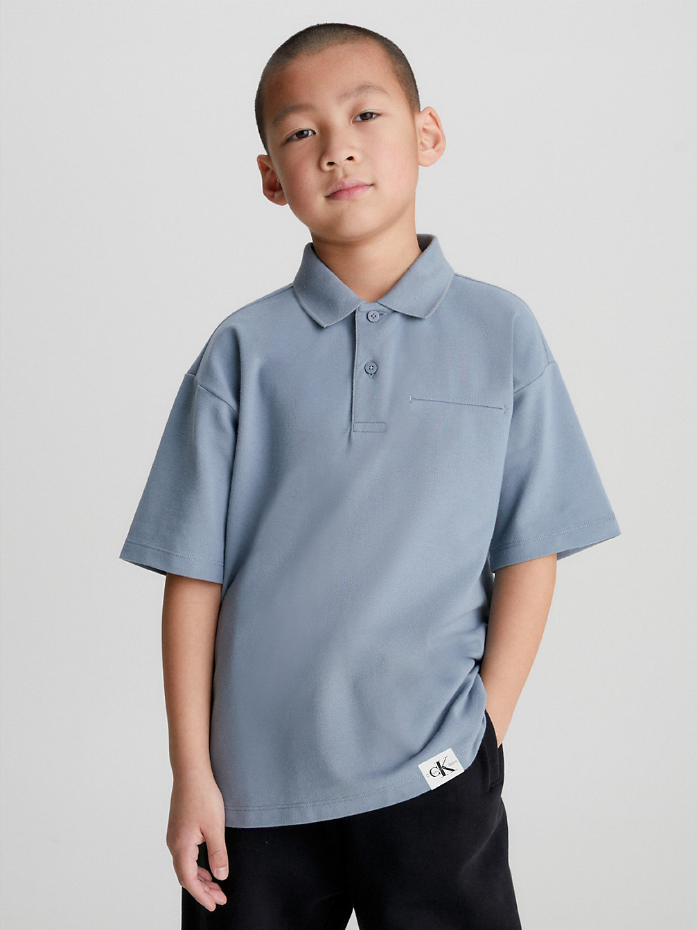 OVERCAST GREY Pique Polo Shirt undefined boys Calvin Klein