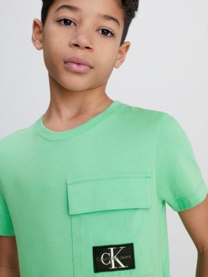 neptunes wave flap pocket t-shirt for boys calvin klein jeans