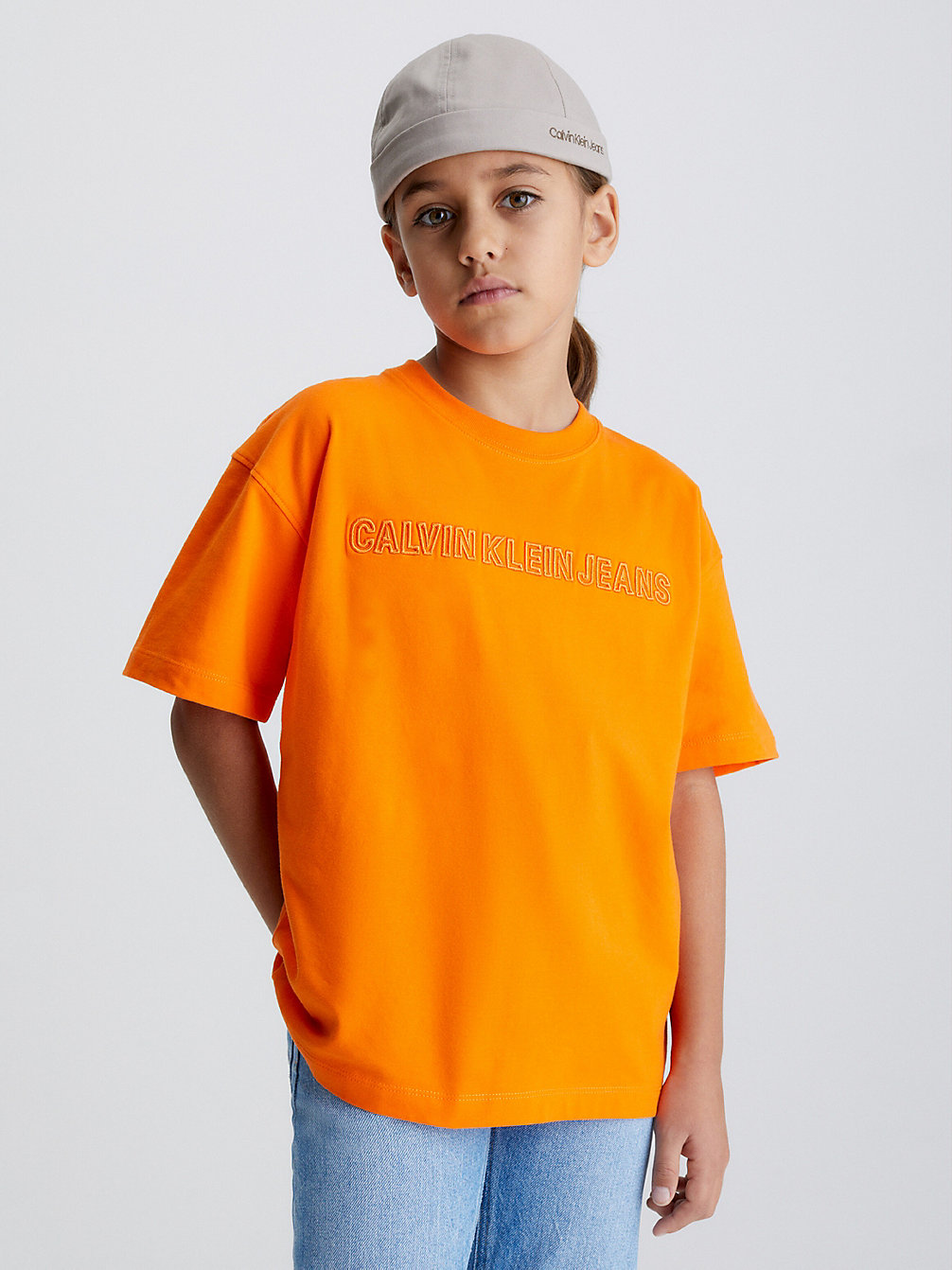 VIBRANT ORANGE T-Shirt Met Logo undefined boys Calvin Klein