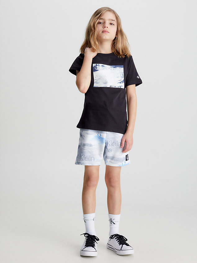 black glow in the dark t-shirt met logo voor jongens - calvin klein jeans