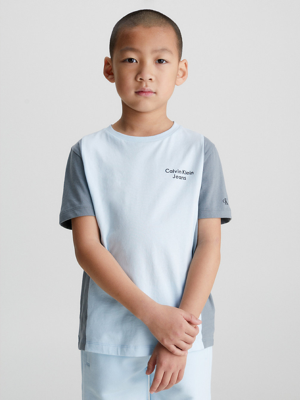 T-Shirt Con Logo A Righe Grosse Colorate > KEEPSAKE BLUE > undefined boys > Calvin Klein