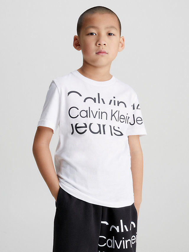 T-Shirt En Coton Bio Avec Logo > Bright White > undefined garcons > Calvin Klein