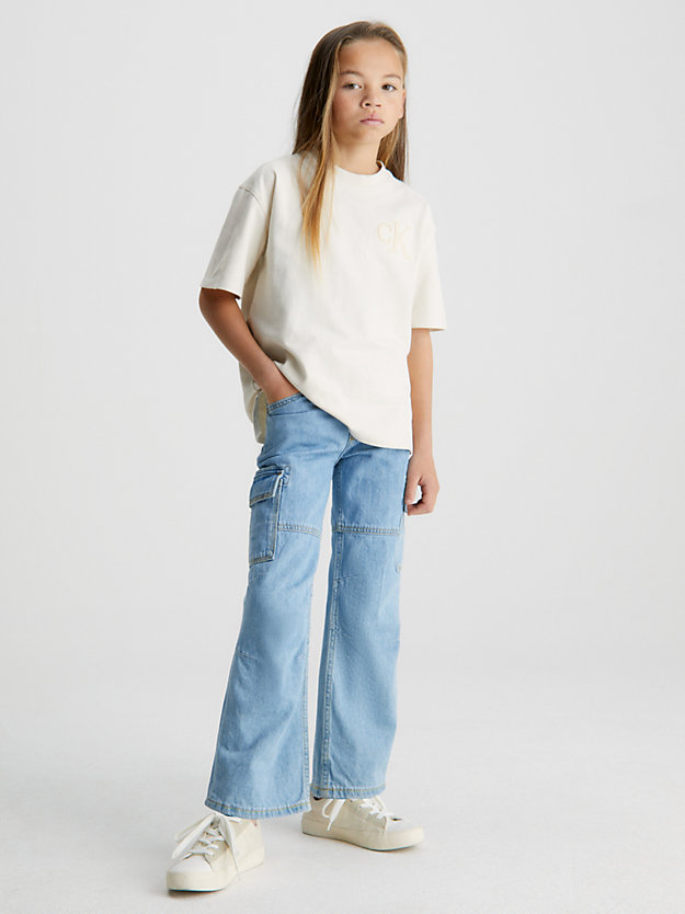 whitecap gray pique t-shirt for boys calvin klein jeans