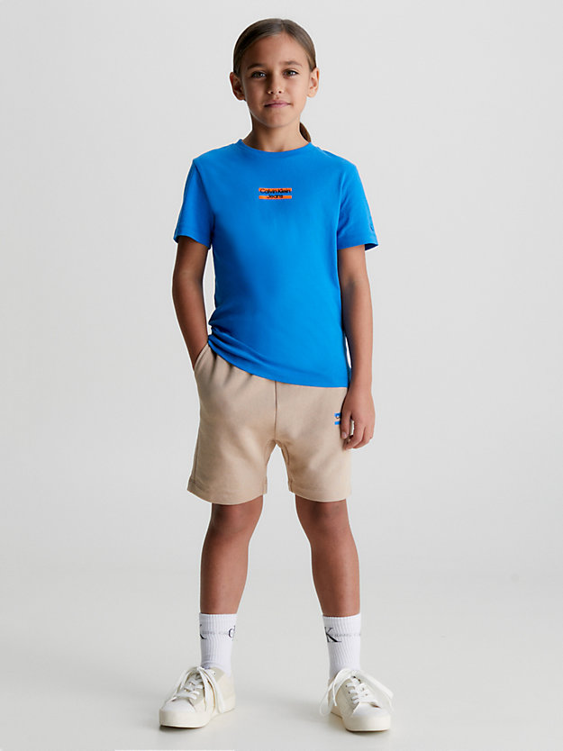 corrib river blue organic cotton logo t-shirt for boys calvin klein jeans