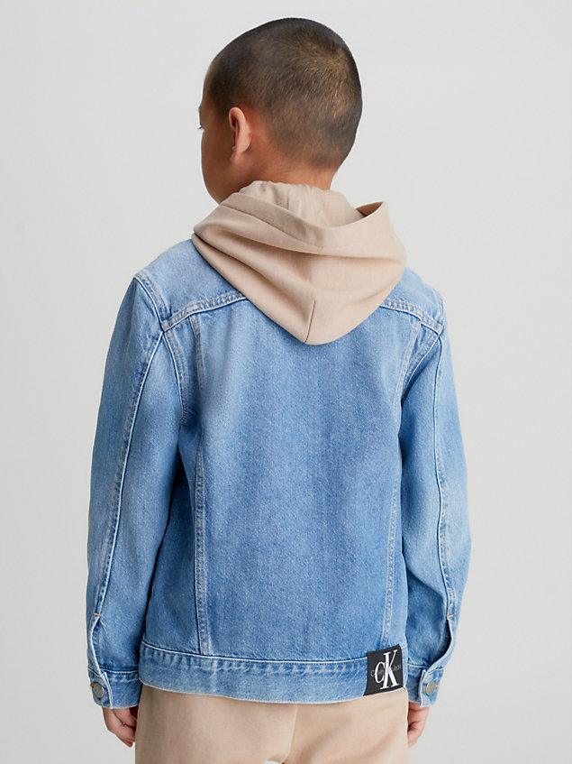 blue relaxed denim jacket for boys calvin klein jeans