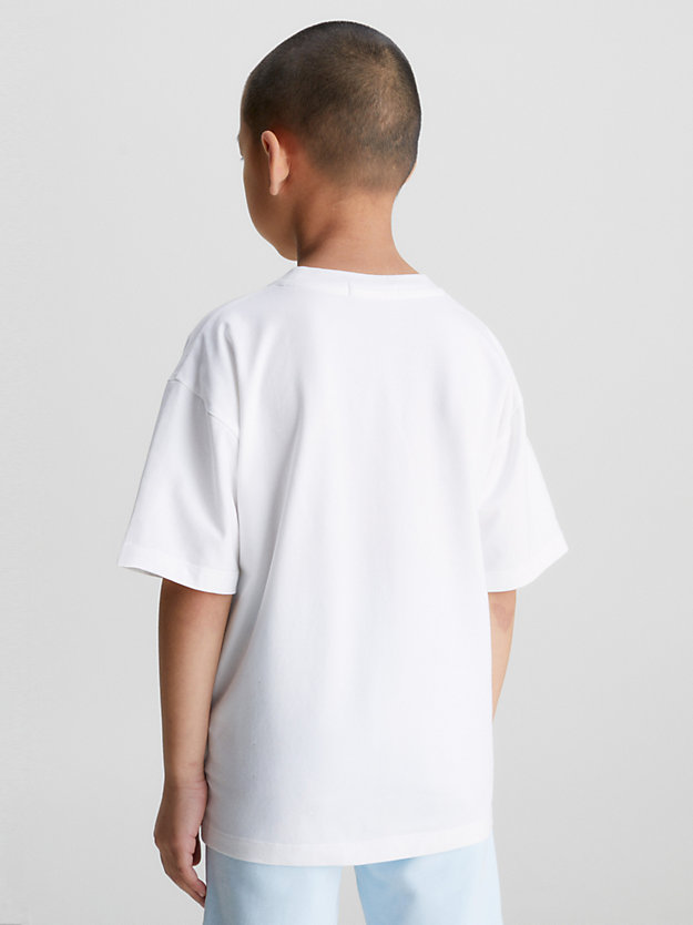 bright white stretch jersey t-shirt for boys calvin klein jeans