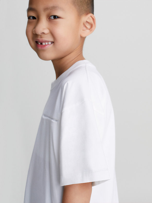 bright white stretch jersey t-shirt for boys calvin klein jeans