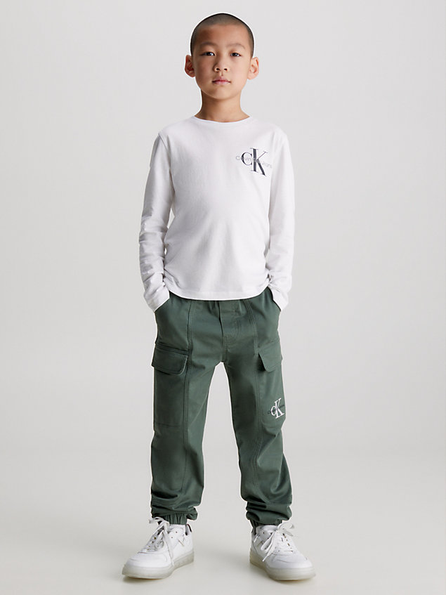 green cargo-jogginghose aus satin für boys - calvin klein jeans