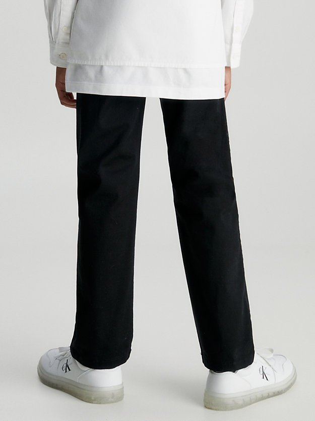 ck black stretch twill chino trousers for boys calvin klein jeans