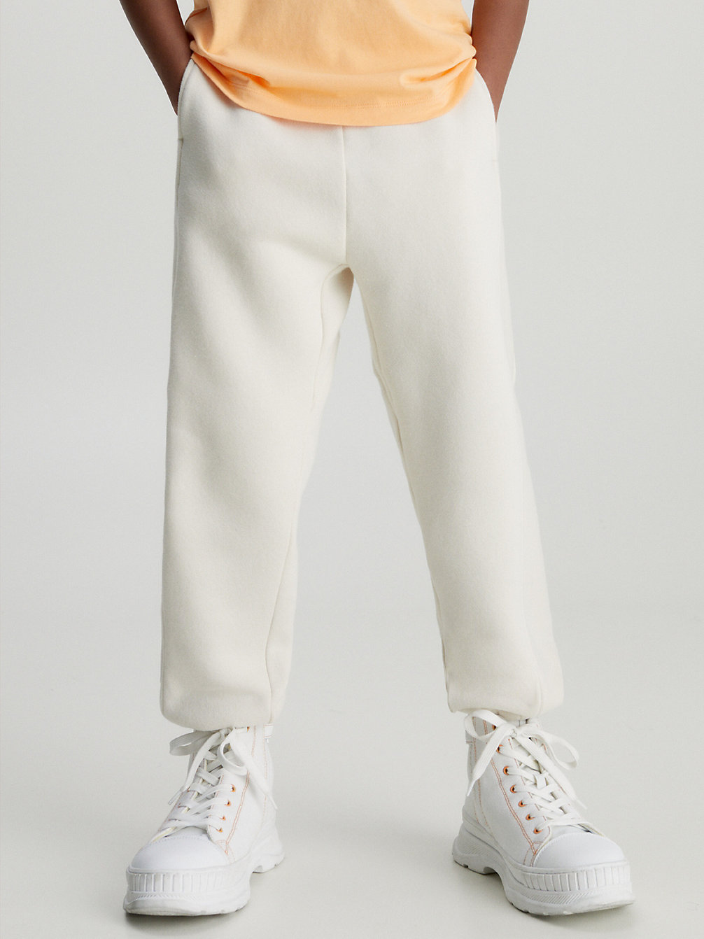 WHITECAP GRAY Pantalon De Jogging En Polaire Avec Logo undefined garcons Calvin Klein