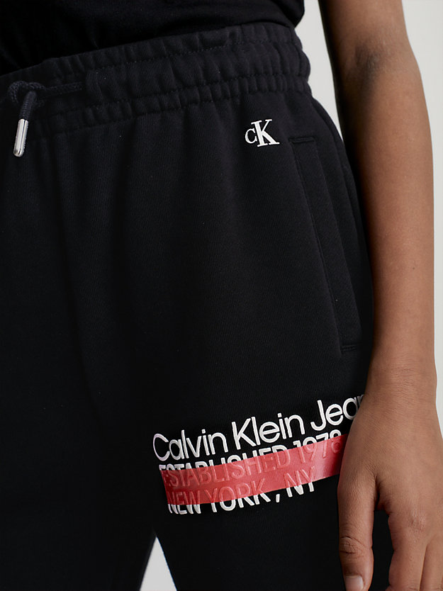 ck black relaxed logo joggers for boys calvin klein jeans
