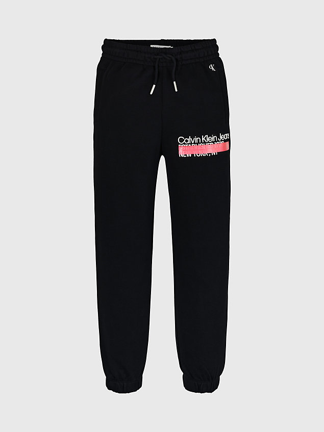black relaxed logo-jogginghose für jungen - calvin klein jeans