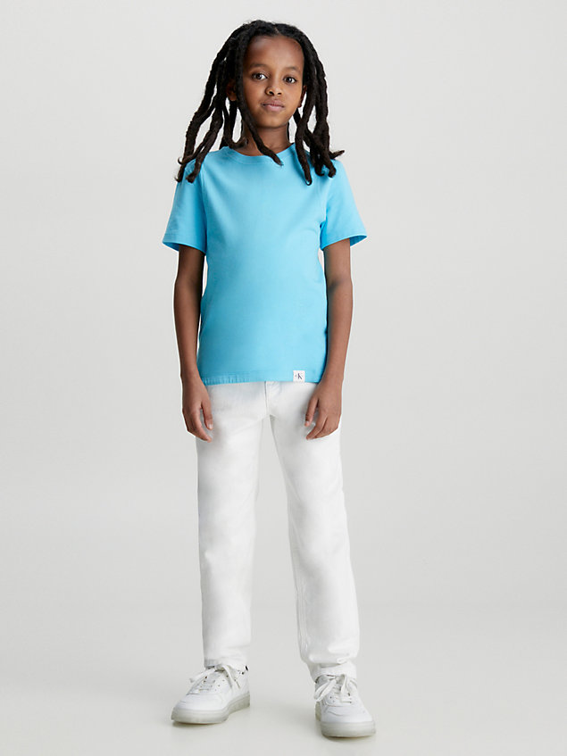 blue stretch jersey t-shirt for boys calvin klein jeans