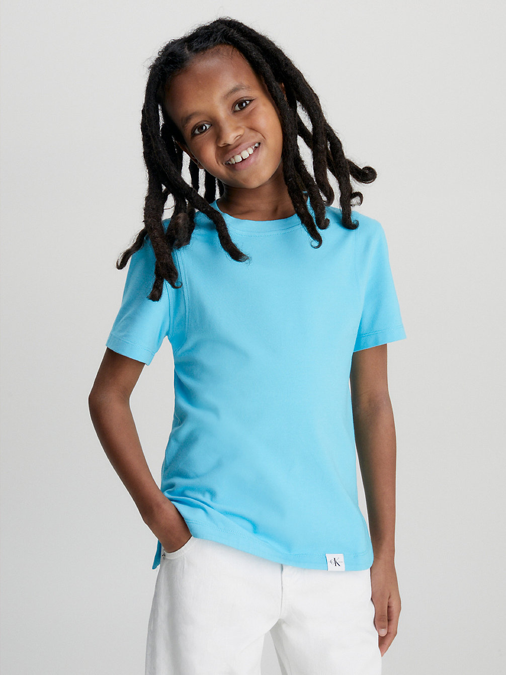 T-Shirt In Jersey Elasticizzato > BLUE TIDE > undefined bambino > Calvin Klein