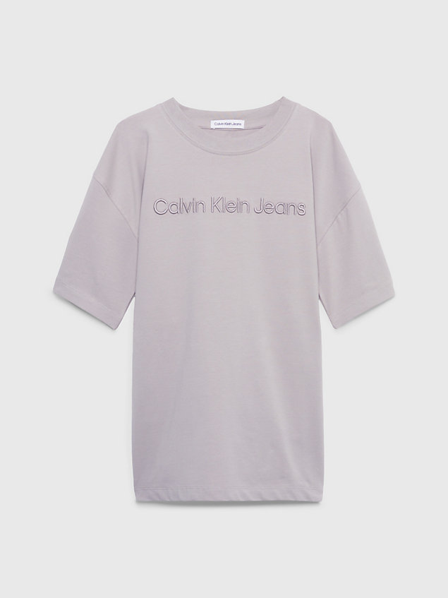 t-shirt con logo taglio relaxed grey da boys calvin klein jeans
