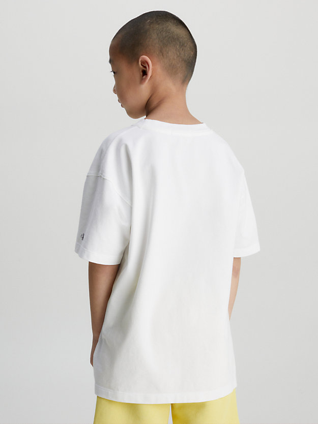 bright white relaxed logo t-shirt for boys calvin klein jeans
