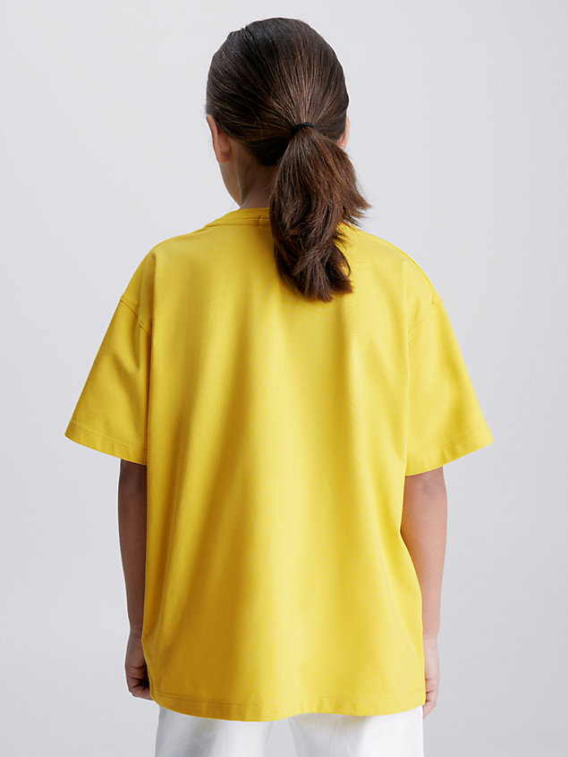 yellow relaxed logo t-shirt for boys calvin klein jeans