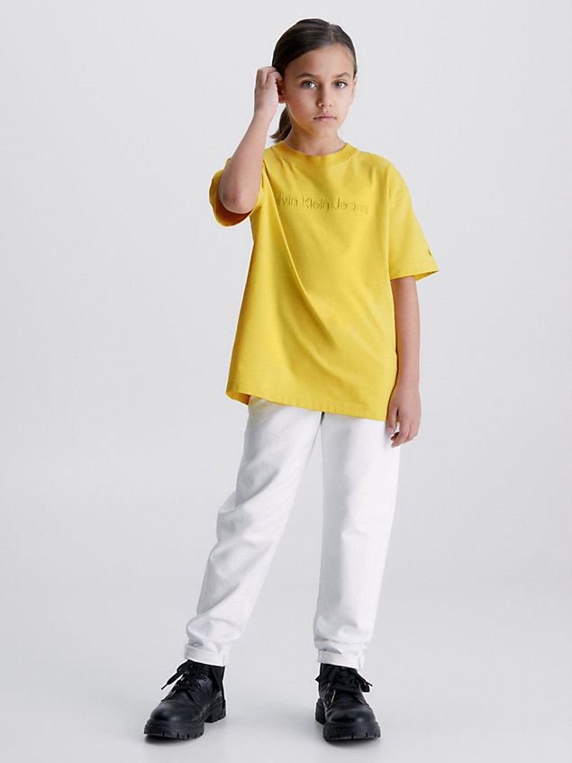 yellow lässiges logo-t-shirt für boys - calvin klein jeans