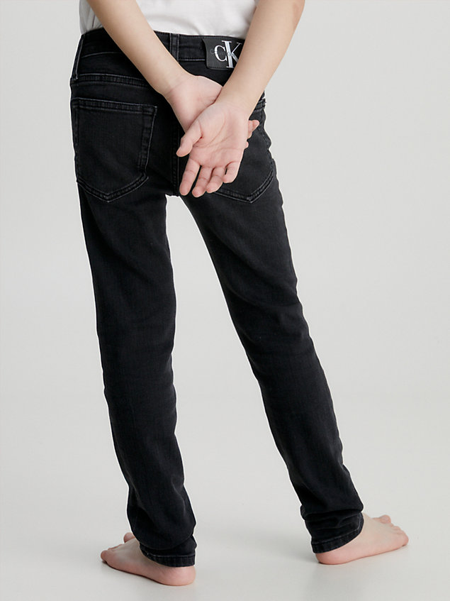 jeans slim vita media black da bambino calvin klein jeans