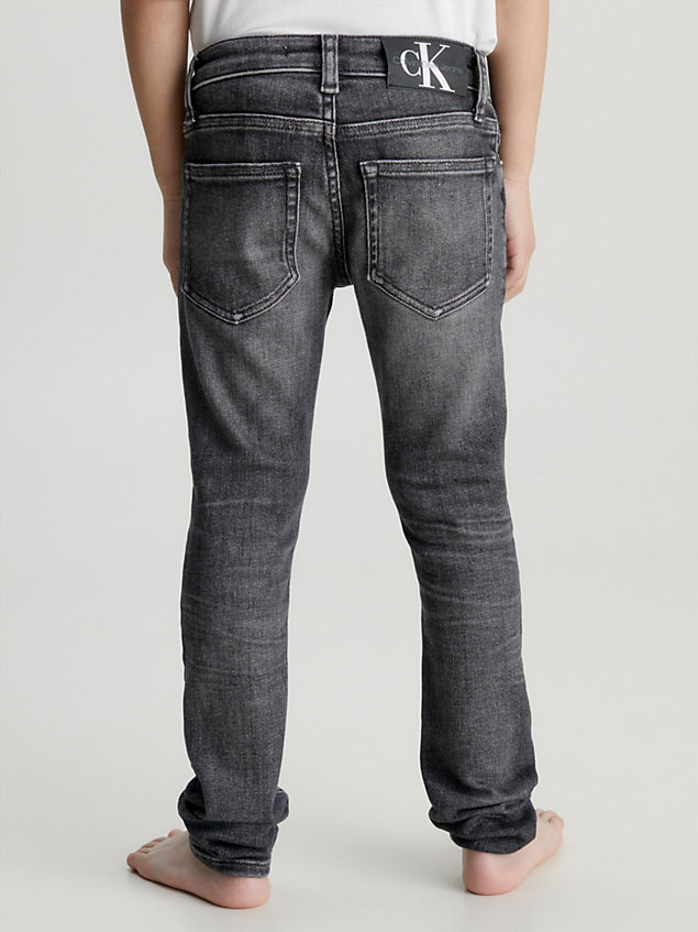 grey jeansy mid rise skinny dla boys - calvin klein jeans