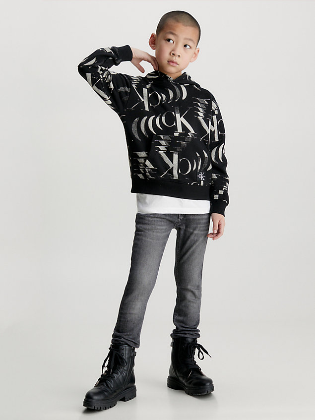 grey mid rise skinny jeans for boys calvin klein jeans