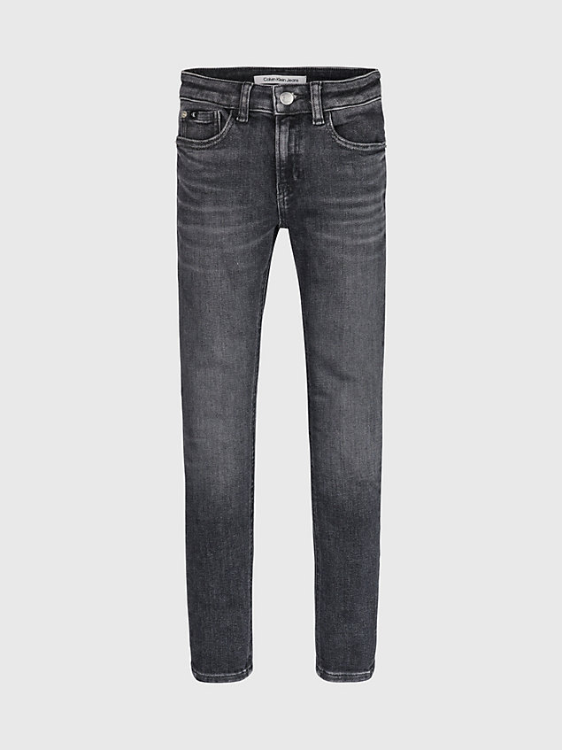 grey jeansy mid rise skinny dla boys - calvin klein jeans