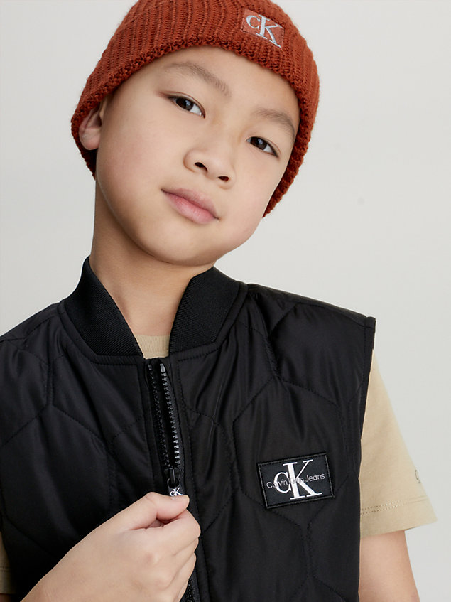 black relaxed quilted gilet for boys calvin klein jeans