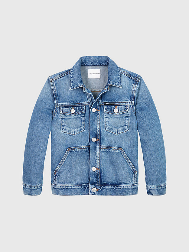 authentic light blue denim trucker jacket for boys calvin klein jeans