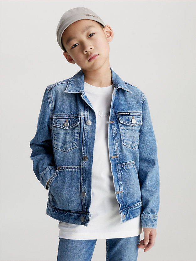 authentic light blue denim trucker jacket for boys calvin klein jeans