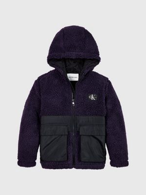 Calvin klein hooded velvet puffer outlet coat