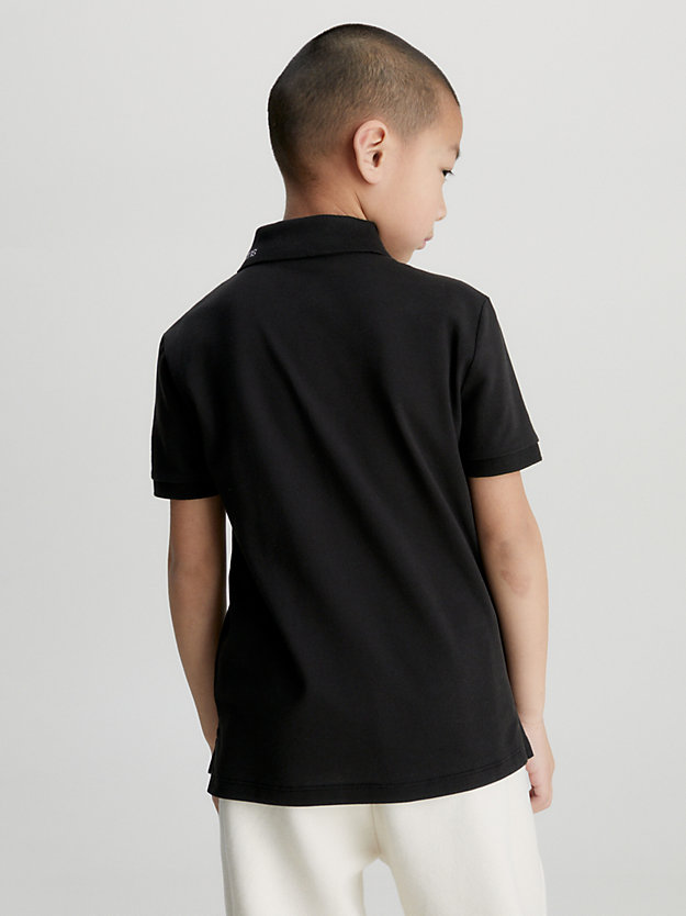ck black pique logo polo shirt for boys calvin klein jeans