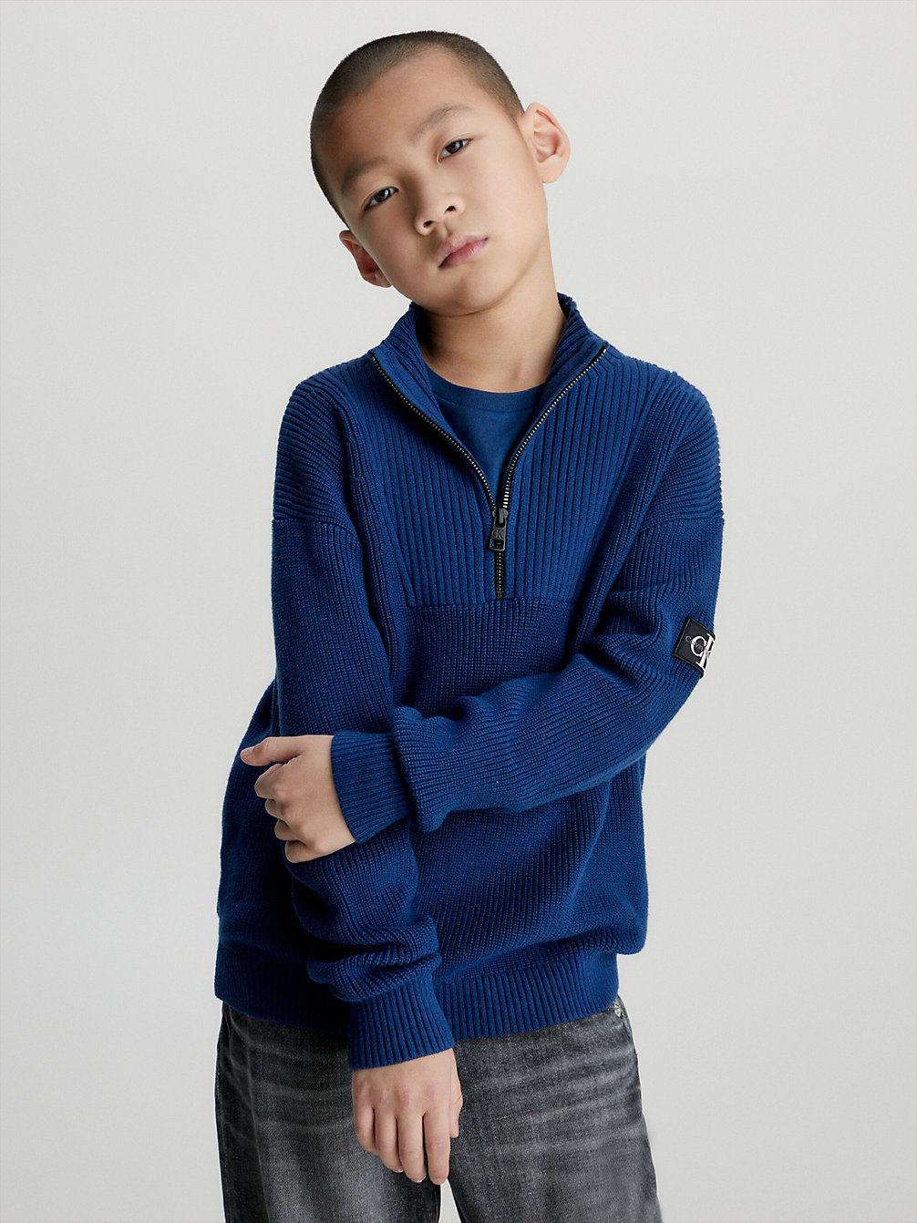 TWILIGHT INDIGO Lässiger Pullover Mit Halblangem Reißverschluss undefined boys Calvin Klein