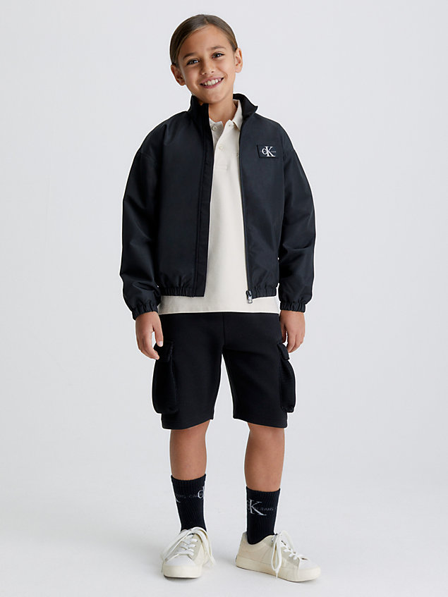 black recycled polyester jacket for boys calvin klein jeans