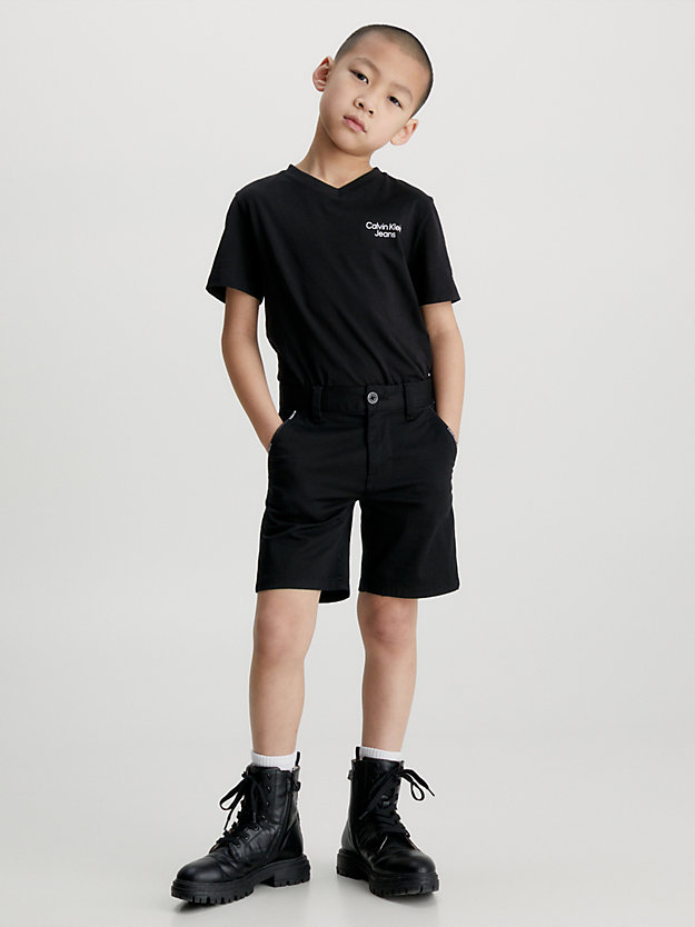 ck black stretch twill chino shorts for boys calvin klein jeans