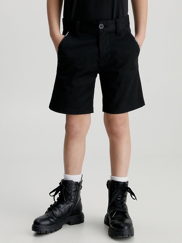 ck black stretch twill chino shorts for boys calvin klein jeans