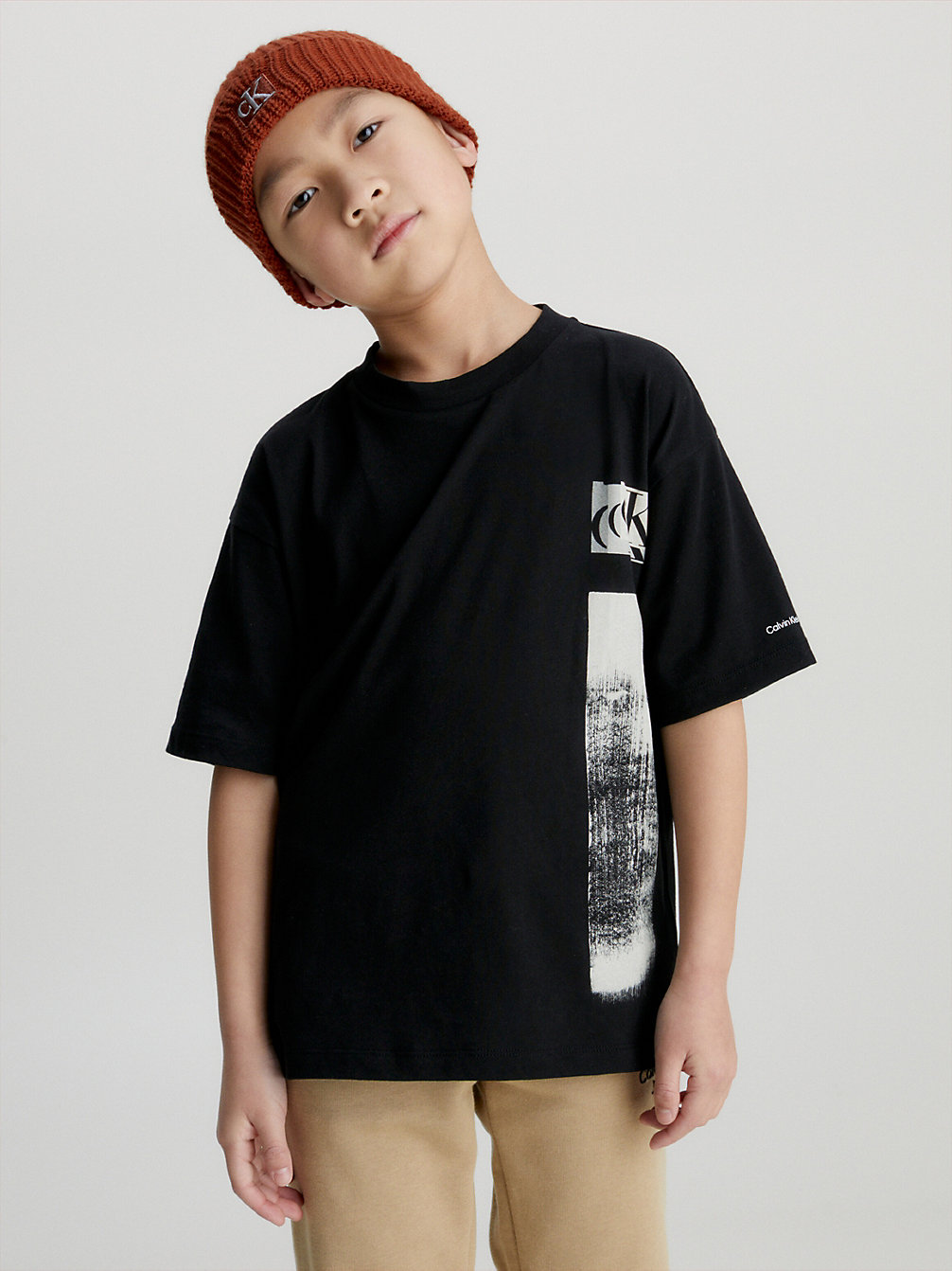 CK BLACK Relaxed T-Shirt Met Onderbroken Print undefined jongens Calvin Klein