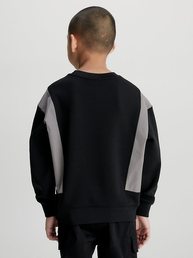 black relaxed colourblock sweatshirt for boys calvin klein jeans