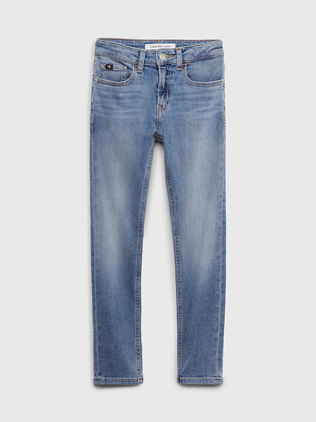 blue mid rise skinny jeans für boys - calvin klein jeans